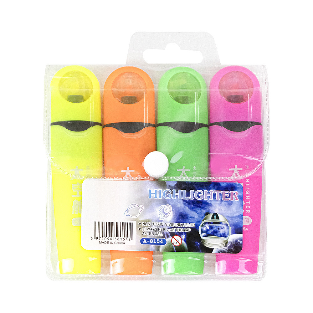 cápsula espacial serie de resaltador de cabeza blanda alto valor de cara liberación marcador marcador de puntos clave de los estudiantes bolígrafo