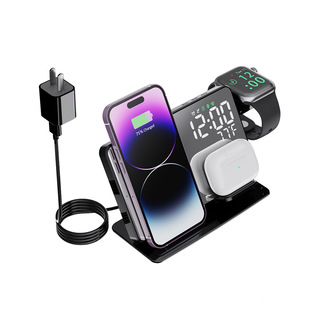 Amazon new 15W four-in-one wireless charging clock LED digital display alarm temperature display wireless charging