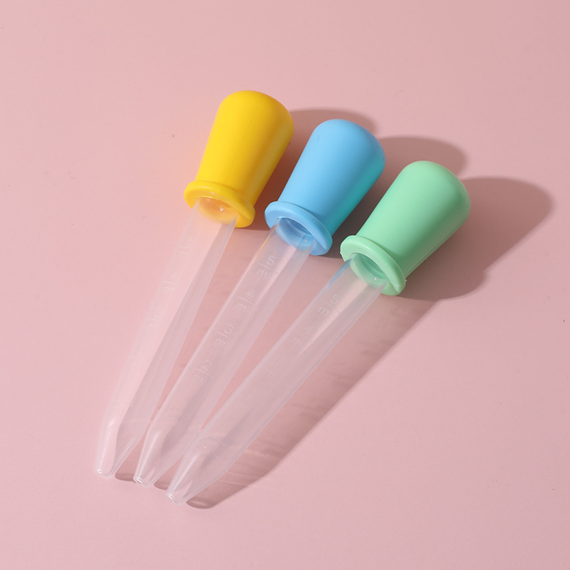 Bebé anti-estrangulamiento medicina alimentador bebé simple gotero medicina alimentador 5ml de agua de múltiples funciones de alimentación medicina paja con escala
