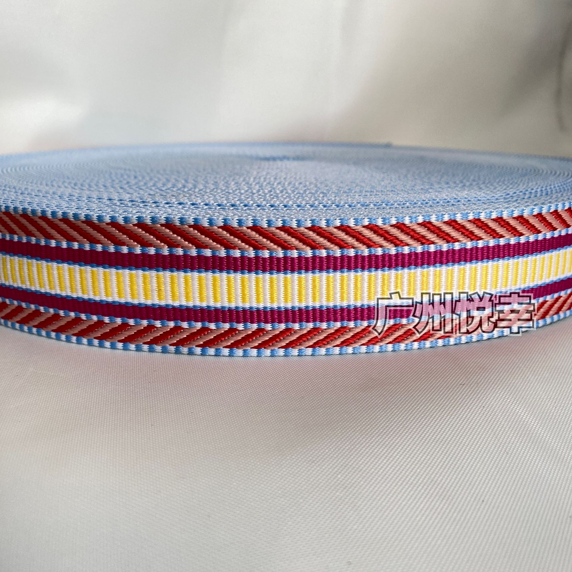 Suministro directo de fábrica bohemio contraste color poliéster jacquard cinta correa de hombro cinturón de libro bolsa cinturón Tejido estilo étnico