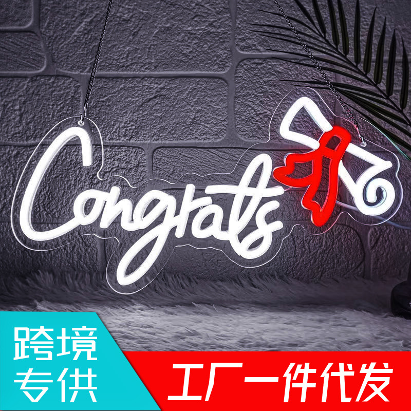 Congratulations! Graduation Neon Lights, Graduation Party Decorations, USB Powered LED Neon Signs