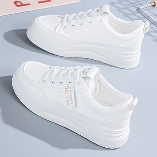 White Shoes Women's 2024 New Autumn Soft Sole Travel Shoes Leather Sports Sneakers Casual All-match Women's Shoes