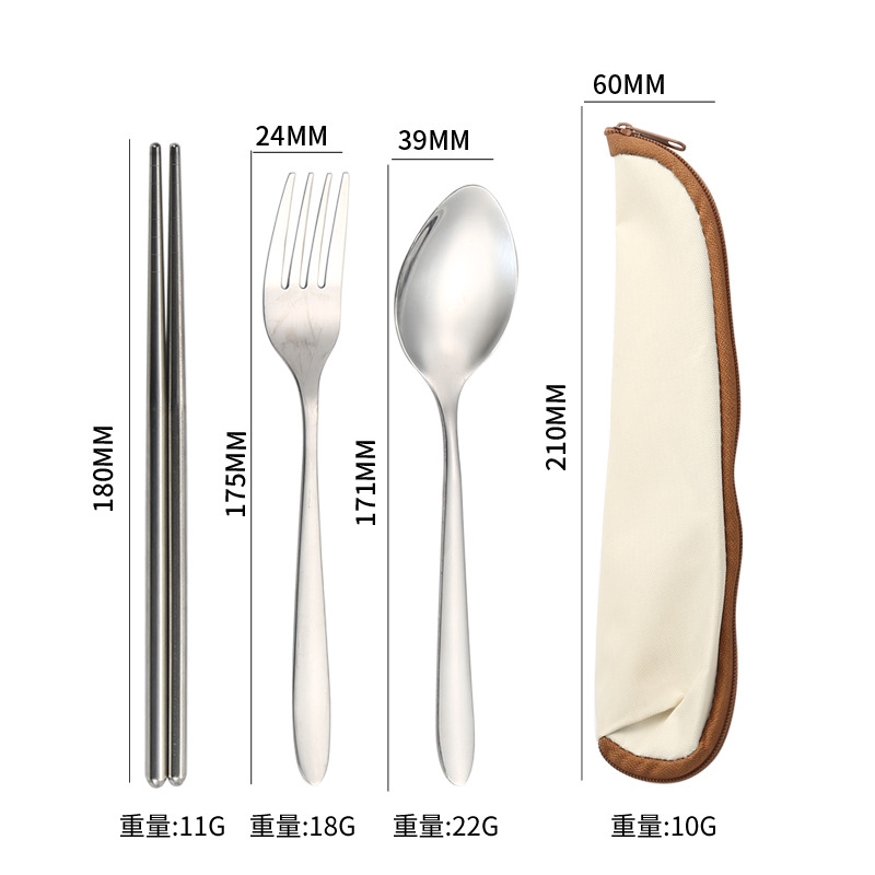 쌀 흰 뾰족한 꼬리 숟가락과 포크 젓가락 3 종 세트