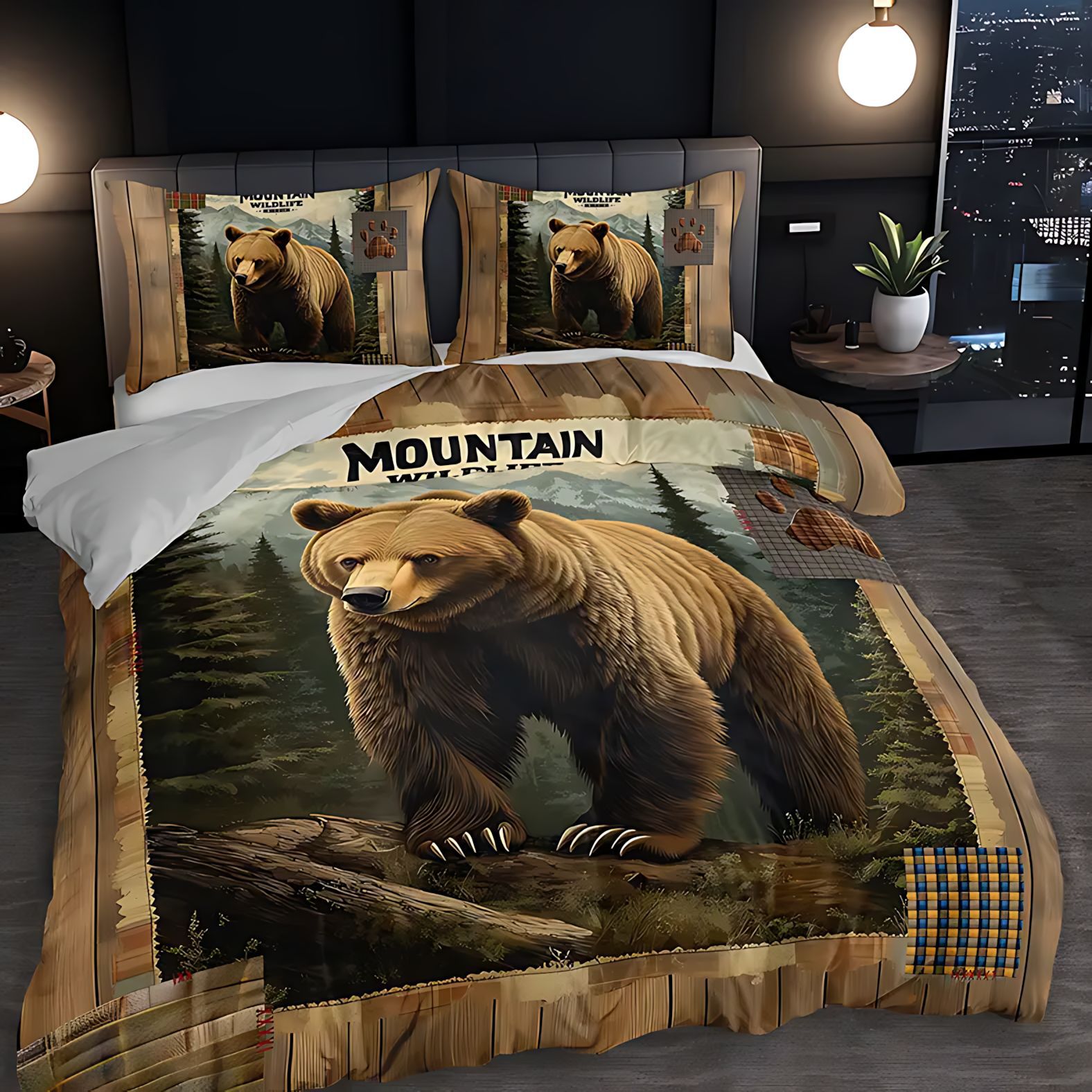 TEMU / JIT transfronterizo oso impresión digital de alta definición cómodos edredón conjunto fuente de fabricantes puede ser fijado