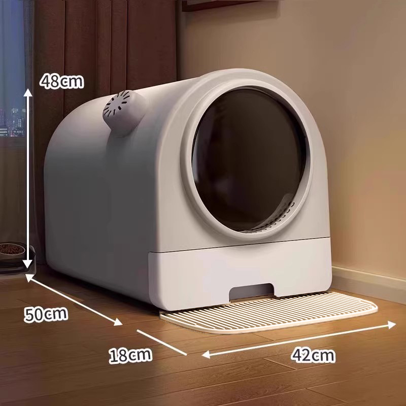 [회색 + 고양이 쓰레기 삽] + 모래 방지 발 패드