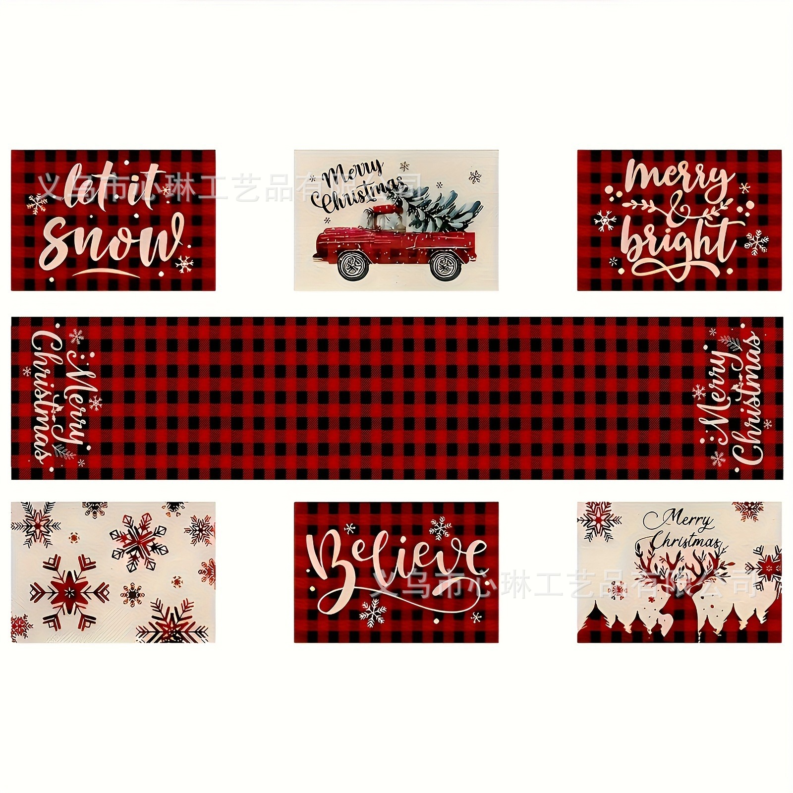 Nuevo conjunto de toallas de mesa transfronterizas de Navidad decoración de mesa Bandera de mesa Bandera de mesa Amazon 2026