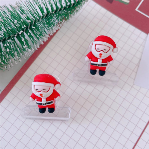 Christmas Tail Clip Exam Paper Ticket Paper Document Storage Snowman Reindeer Notebook Office Stationery Cross-border 