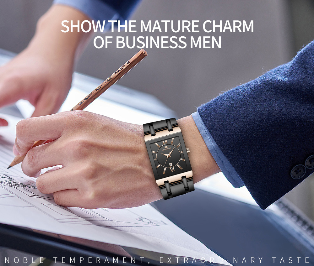 145g Weight Tempered Glass Mirror Material Stainless Steel Strap Material Watch Classification Number Display Type Double Side Snaps Buckle Style Square Dial Shape Daily Occasion Quartz Movement Geometric Pattern Men's Gender Business Style Business Geometric Double Side Snaps Quartz Men's Watches 9