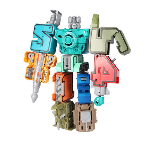 Children's Digital Combination Transforming Robot Educational Toy Assembly Multi-Shape Combination Car Letter Boy Wholesale