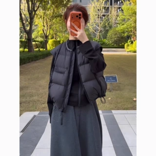 今年流行爆款黑色短款羽绒马夹女2026冬季新款白鸭绒马甲背心特卖