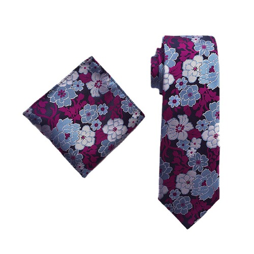 Factory direct supply suit plum paisley elegant and atmospheric suit tie pocket square set