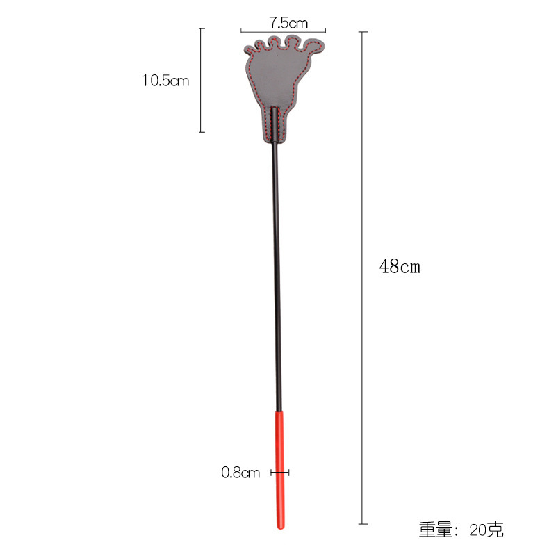 Leather Spanking Paddle with Rivets, Long Handle, Adult Sensory Play Tool — detail image 18