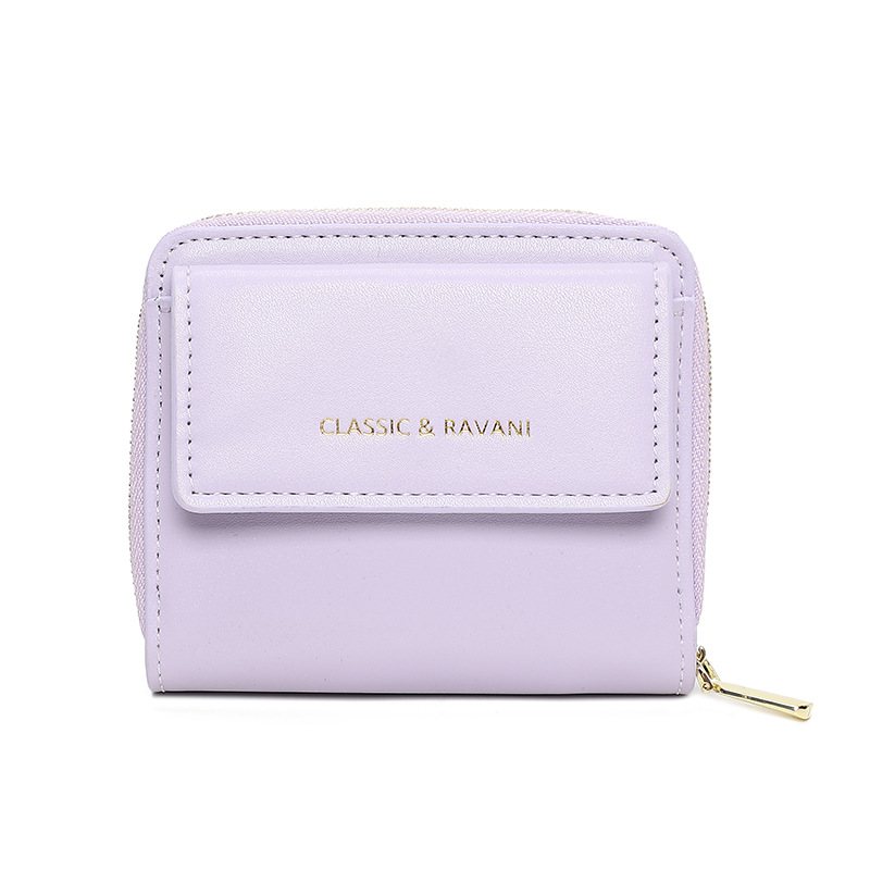 Nuevo color sólido simple bolso de cambio de damas multi-tarjeta billetera de bolso de mano multifuncional de estilo coreano para mujeres