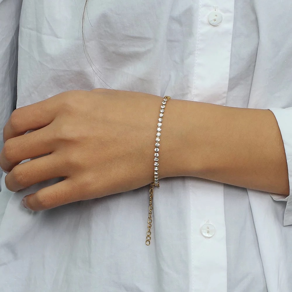 Necklace Classification Wholesale Glam Solid Color Titanium Steel Zircon Necklace