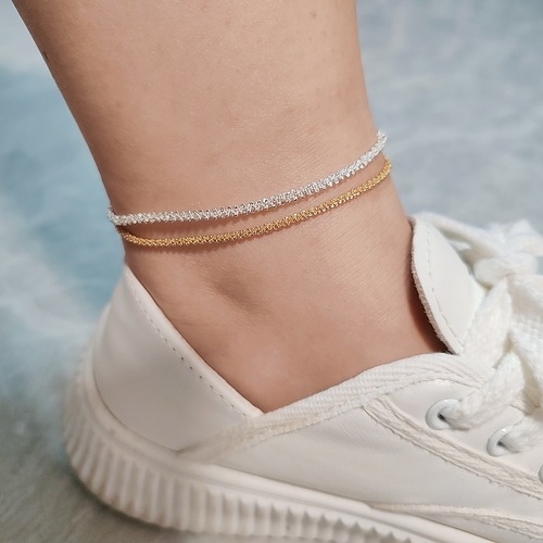 Shimmering Starry Foot Chain -  New Summer Elegant Light Luxury Unique Design Sense Glittering Starry Fine Chain