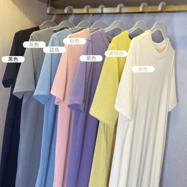 2026 New Summer Fashion Slit Over-The-Knee T-Shirt Mid-Length Dress Summer Nursing Top Maternity Dress for Women