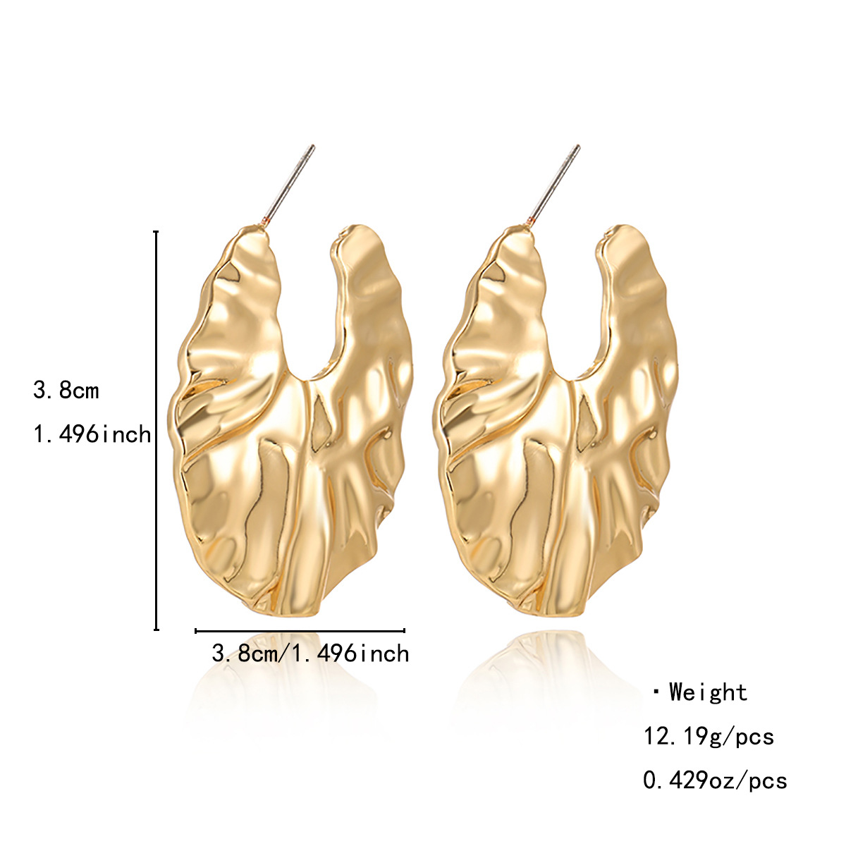 Kenjie Moda europea y americana Atmósfera Oro Pendientes de flores tridimensionales Temperamento Metal Pendientes de pétalos multicapa Pendientes de fiesta