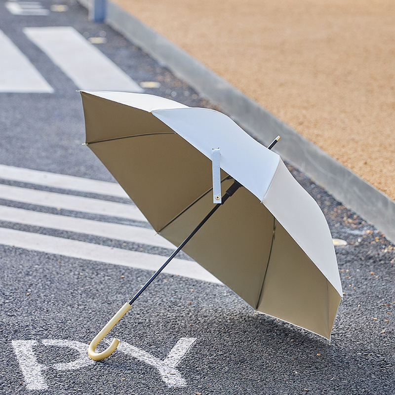 Artistic Long-Handle Umbrella for Women, Japanese-Style Curved Handle Straight Umbrella, Colorful Uv Protection Sunshade Umbrella with Advanced Reinforced Design