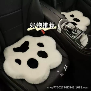 Ready-Made Car Seat Cushion Winter Plush Cat Claw Imitation Rabbit Fur Warm Car Interior Thickeneded Seat Cushion for Women Without Shedding
