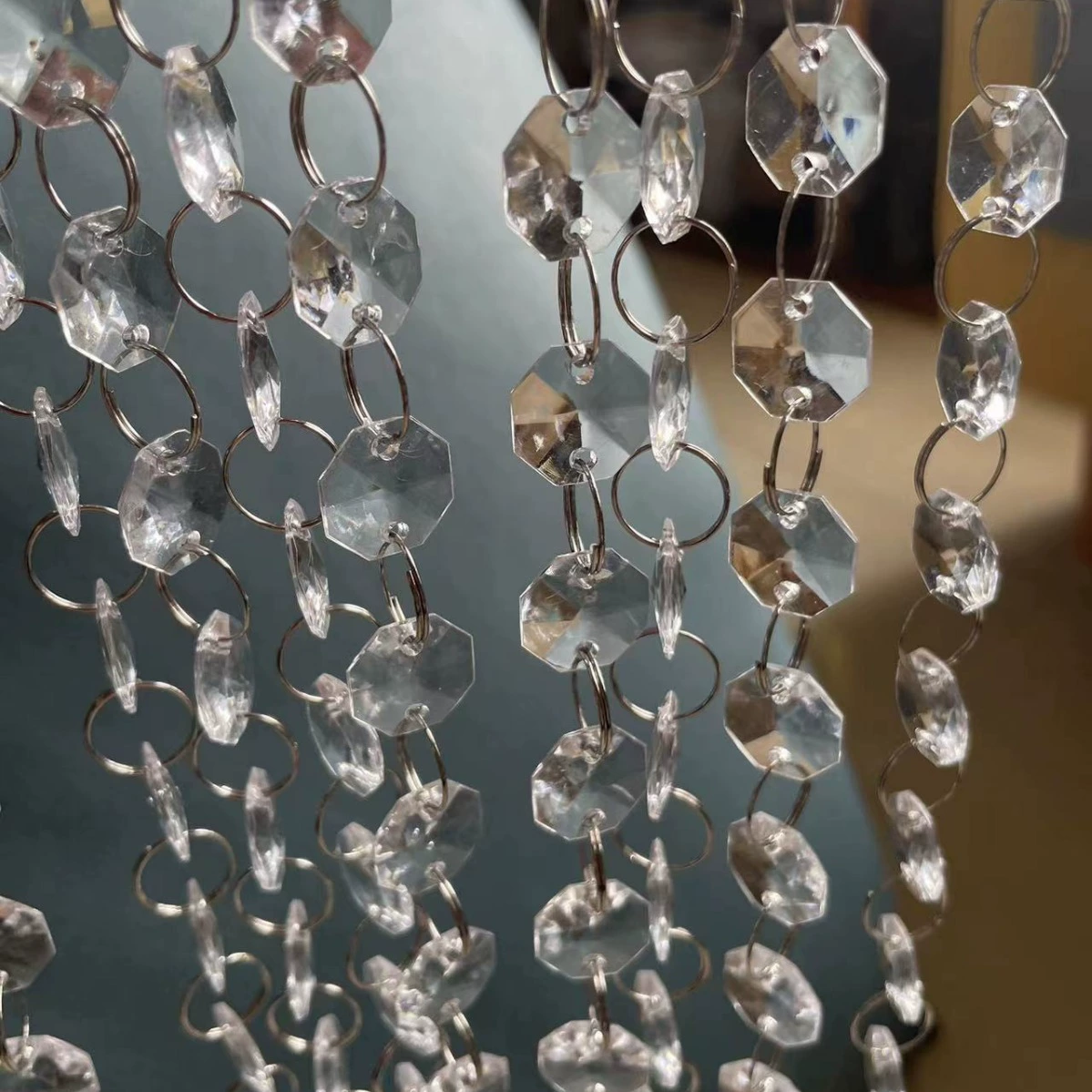 Amazon тонкий акриловый восьмиугольный бисер занавес из бисера строка Свадебные украшения Свадебный зал потолочное украшение Цепочка Из Бисера