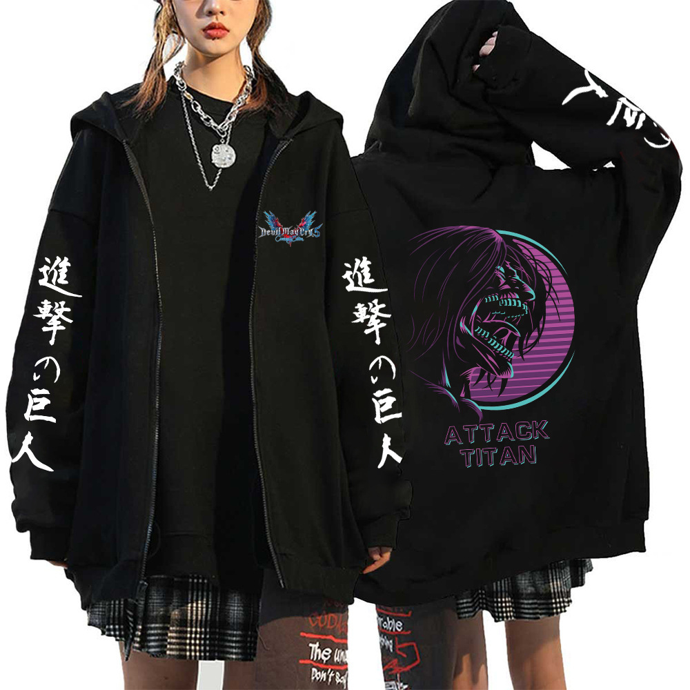 Anime Attack On Titan Men Women Zip Hoodies Yeager Eren