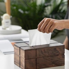 大きい量は優黒胡桃木ティッシュケース十字引き出し箱デスクトップティッシュ収納ケースリビングシンプルナプキン