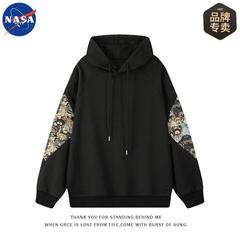 NASA品牌秋季高质量轻奢刺绣连帽卫衣男士2025年新款宽松长袖上衣