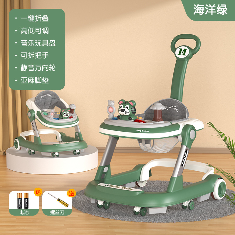 Caminante para bebés, cochecito multifunción anti-vuelco, plegable, tres en uno, ayuda para bebés, sentarse y empujar