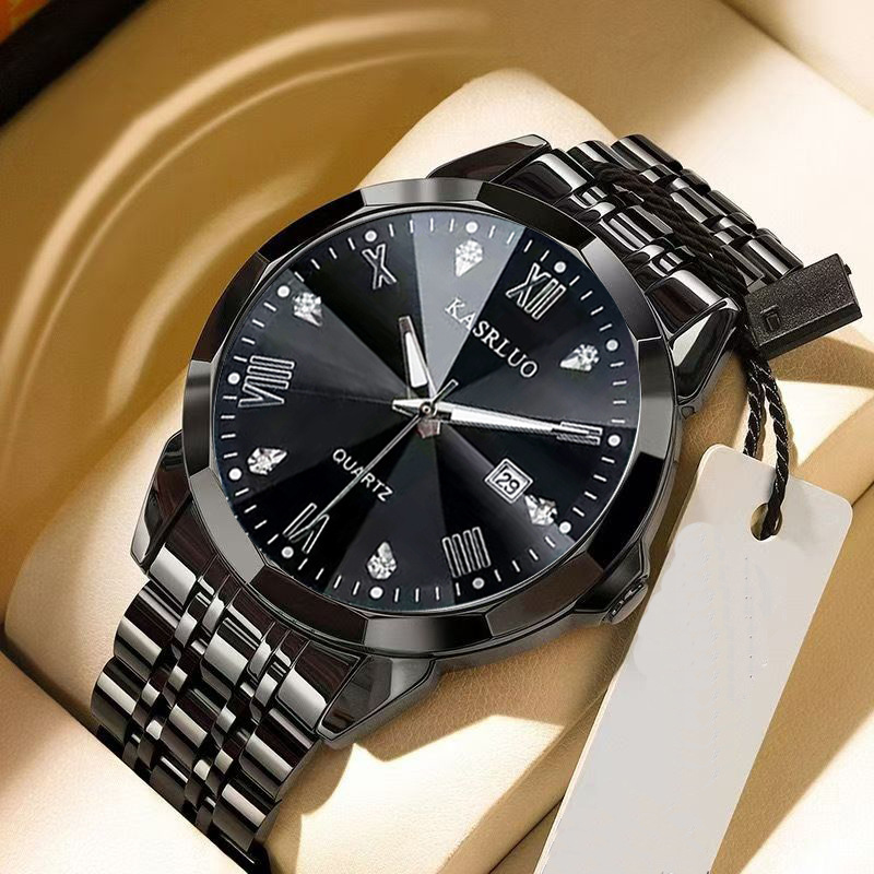 Popular new men's brand watch business simple fashion trend calendar steel band high-end waterproof men's watch elegant