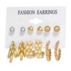 Summer metal earrings from pearl with tassels, Amazon, European style, suitable for import, 9 pair