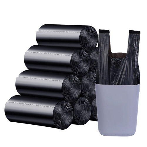 Wholesale black thick handle garbage bags, household wear-style kitchen waste bags, bulk wholesale