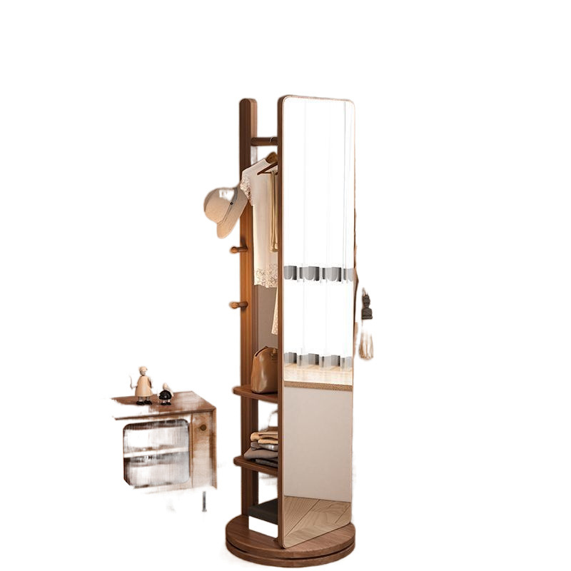 Espejo de armario, espejo de vestir, espejo giratorio, percha de ropa, percha de sombrero móvil de dormitorio, nuevo espejo de piso
