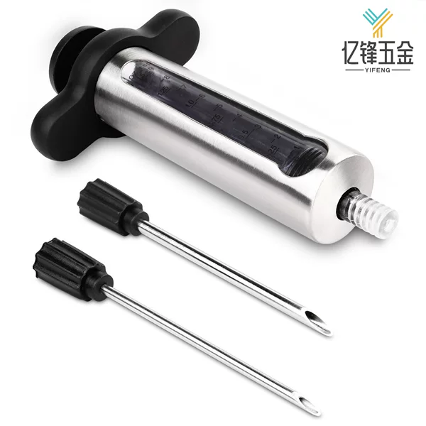 Meat syringe 304 stainless steel Turkey needle double needle turkey seasoning pump barbecue tools outdoor food tools