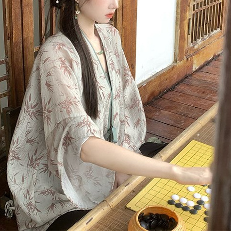 新中式国风【幂式穿搭】禅意松弛薄款开衫女装早秋宽松外套两件套|undefined