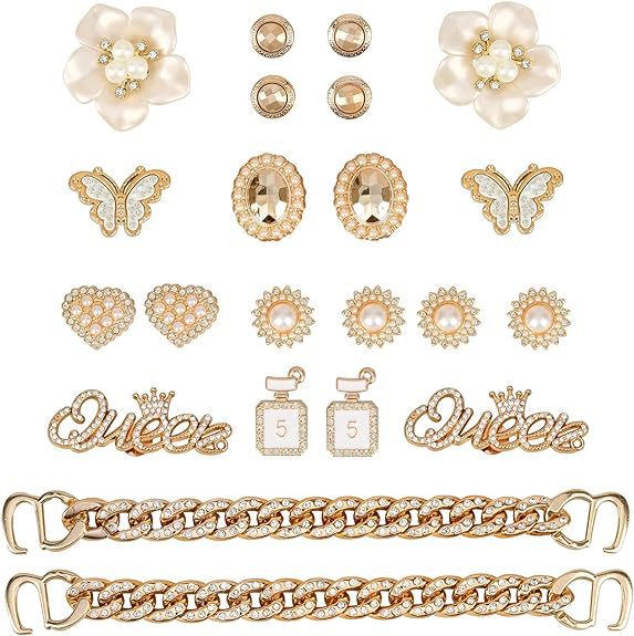 Light Luxury Tuhao Golden Butterfly Diamond-encrusted Poodle Perfam Bottle Radial Hole Shoes Decoration Queen Queen Diamond-encrusted Light Luxury Tuhao Golden Butterfly Diamond-encrusted Poodle Perfam Bottle Radial Hole Shoes Decoration Queen Queen Diamond-encrusted