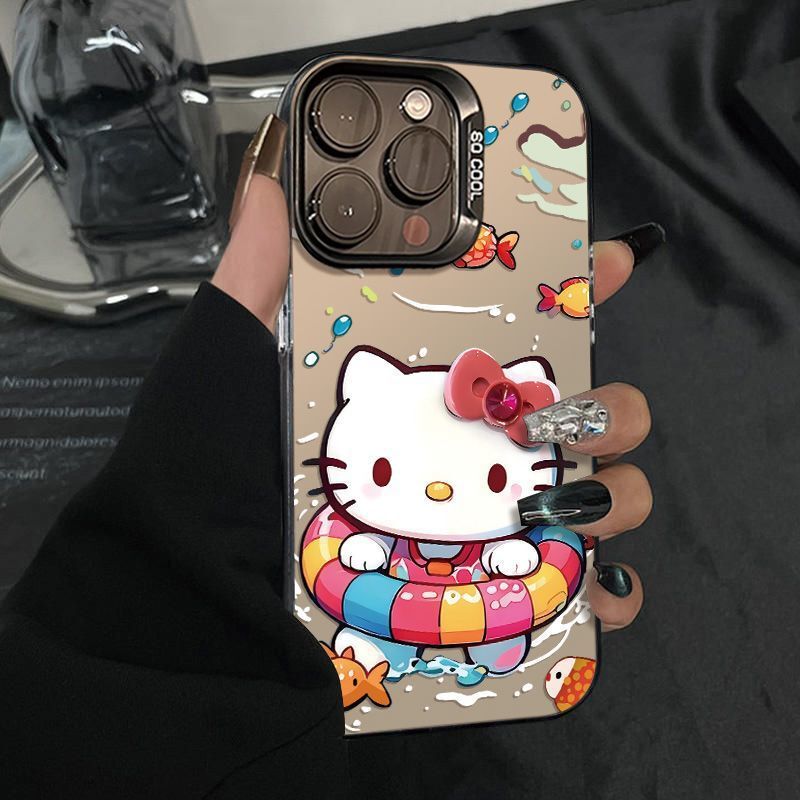 Swimming Ring Katie Suitable for Apple 17Promax Mobile Phone Case Iphone16Pro Anti-Fall 15 Cartoon 141312 Hard X