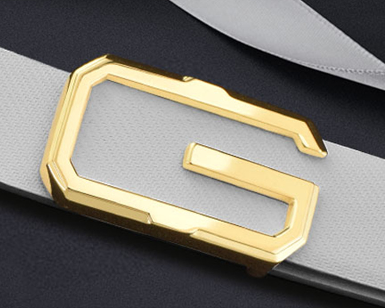 Men's Belt Korean Style White Smooth Buckle Versatile Leather Belt_voghion.com