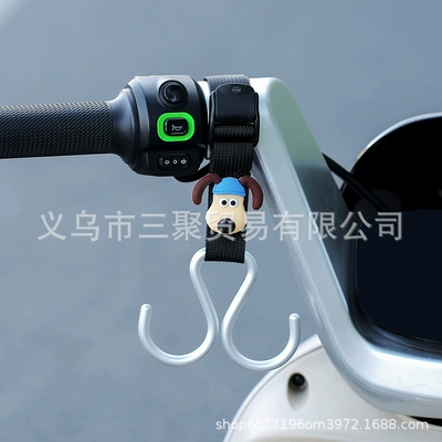 Other Electric Vehicle Accessories Hook and Hanger - double-hook-webbing-style-black-blue-hat-dog