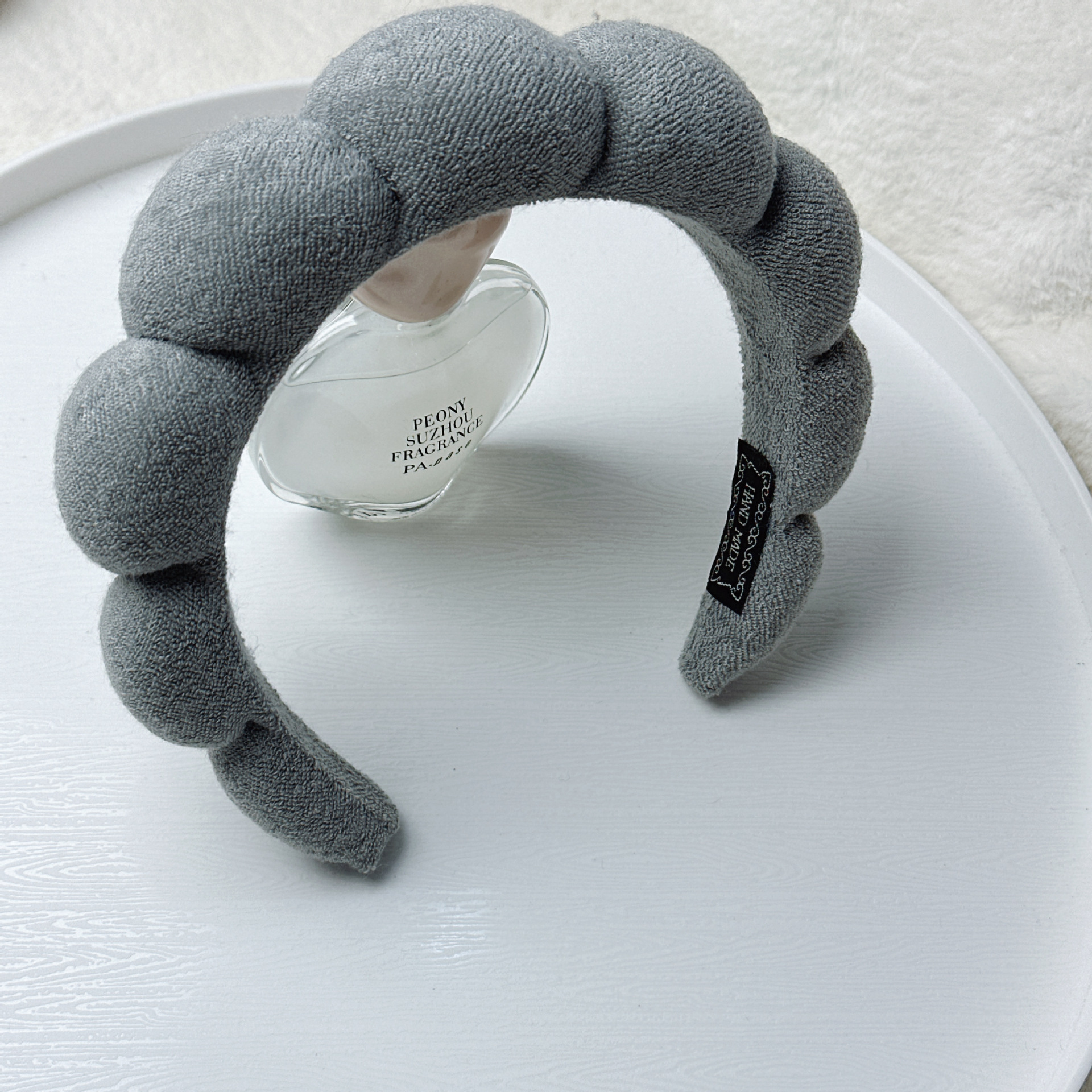 Diadema de Esponja tipo Nube de Tela para Lavado de Cara