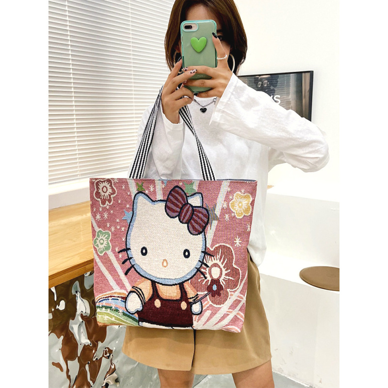 工場直販ミッキーショルダーバッグカジュアルワークトートバッグハンドバッグキャンバスバッグ漫画刺繍バッグ|undefined