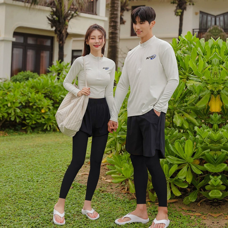 Split long-sleeve, quick dry trousers for beloved, swimwear, set, sun protection