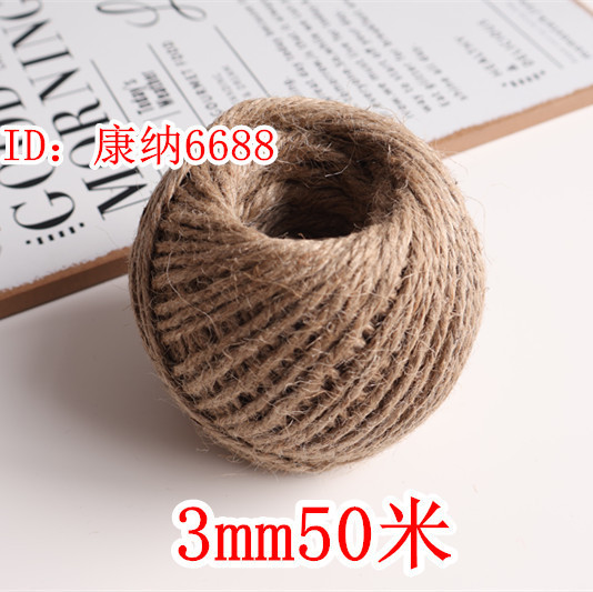 1-3mmDIY手織りカラー麻紐装飾レトロスタイル写真クリップ黄麻紐25/50メートル/10|undefined