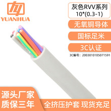 遠華灰色護套電源線10芯 RVV工業設備電源線 0.3/0.5/1平方信號線