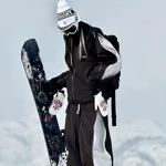 LDAB黑色滑雪服  外套女2026新款防风防水设计感双板加厚雪服外套