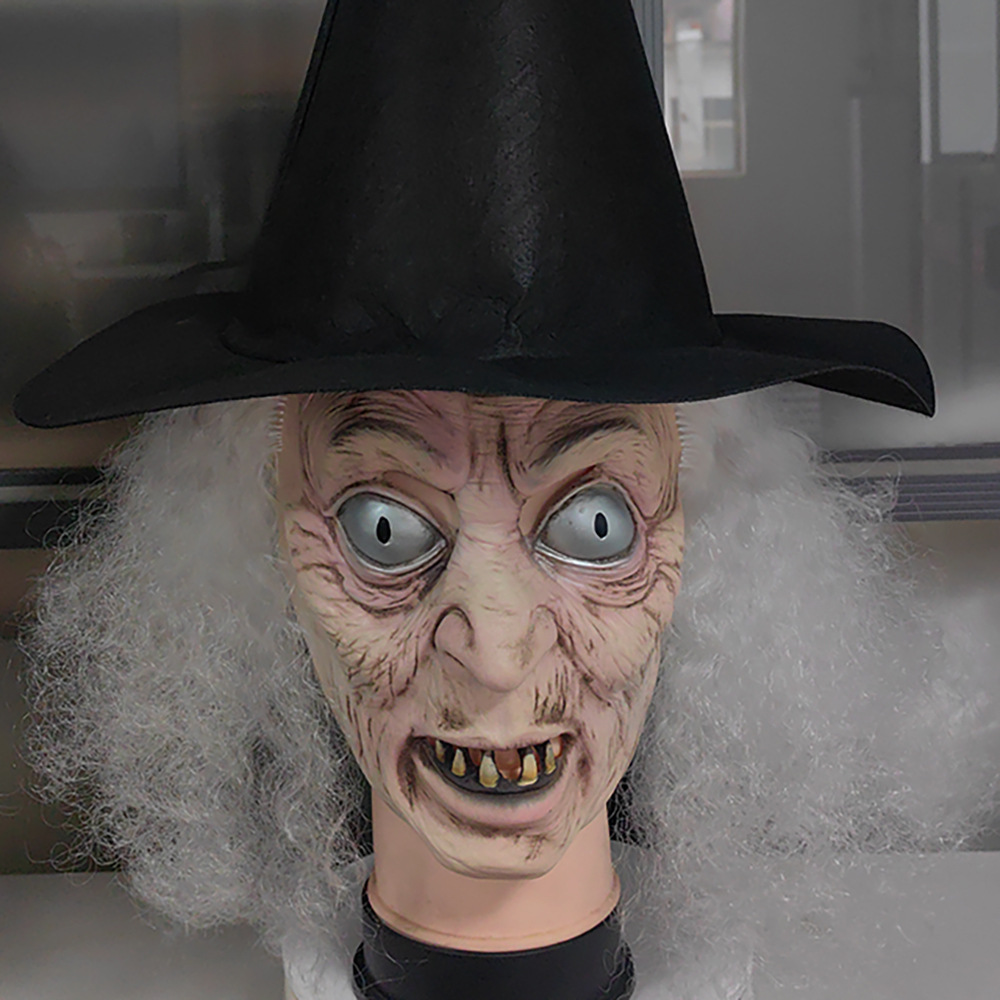 2025复活节女巫面具万圣节cos服装巫师帽女巫婆道具恐怖乳胶头套