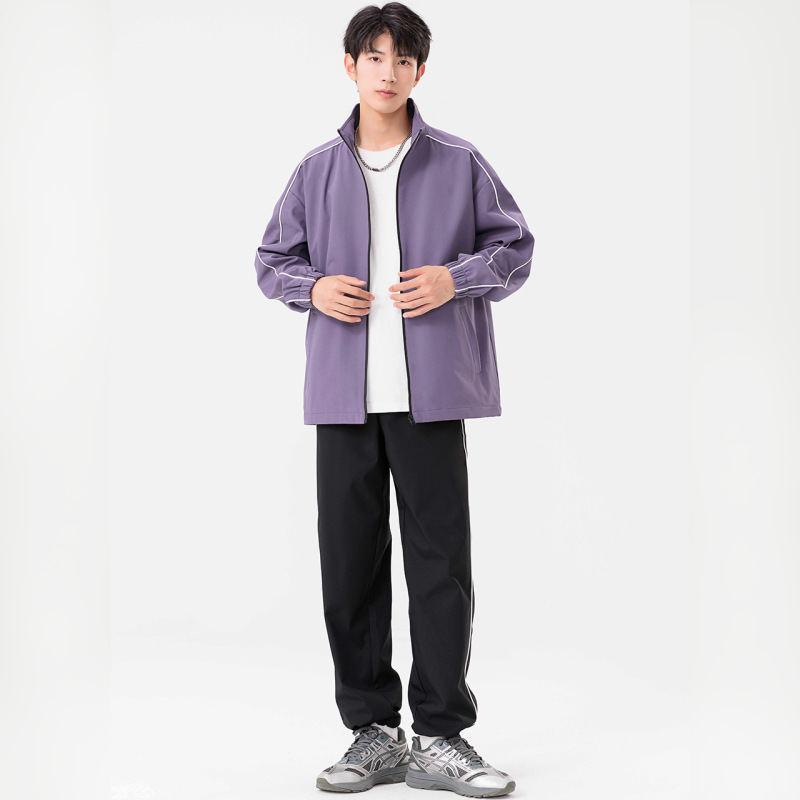 Spring and Autumn New Jacket Casual Pants Waterproof Sports Two-Piece Suit Youth Jacket Jacket Team Uniform