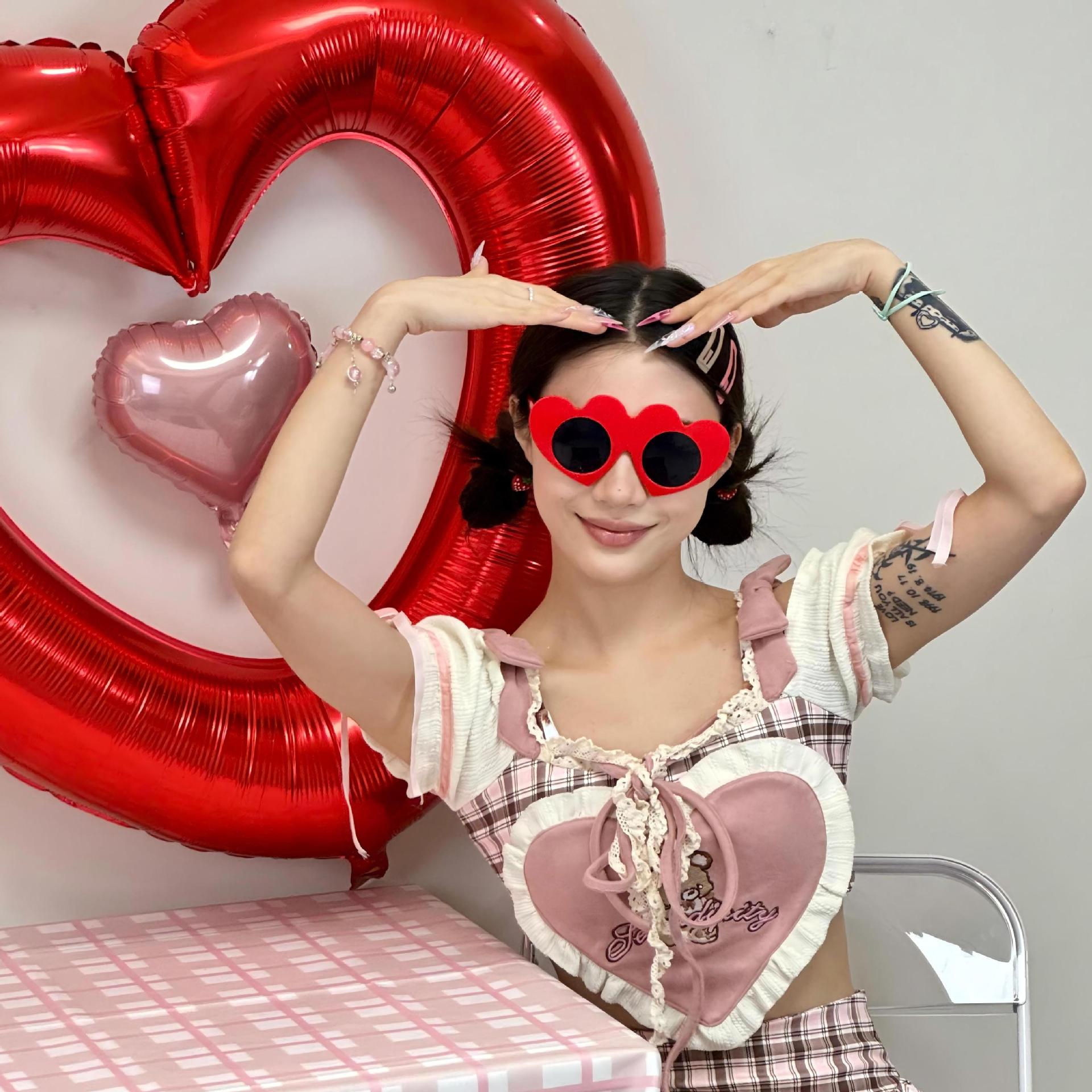 Gafas Decorativas de Corazón para San Valentín de Plástico ABS para Fiestas y Celebraciones