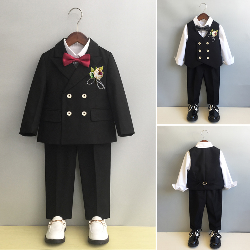 Children's suit suit boys' autumn and winter flower girl wedding dress baby's one-year-old children's suit piano costume summer