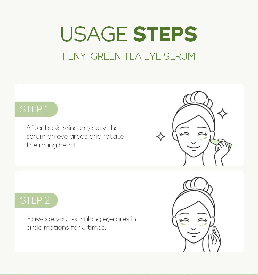 FENYI Green Tea Eye Serum 15ml Hydrates, Moisturizes, cares for and nourishes the skin around the eyes. Cross-border manufacturer undefined