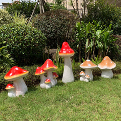 Simulated large mushroom ornaments outdoor garden courtyard lawn micro landscape plants fiberglass sculptures decorations